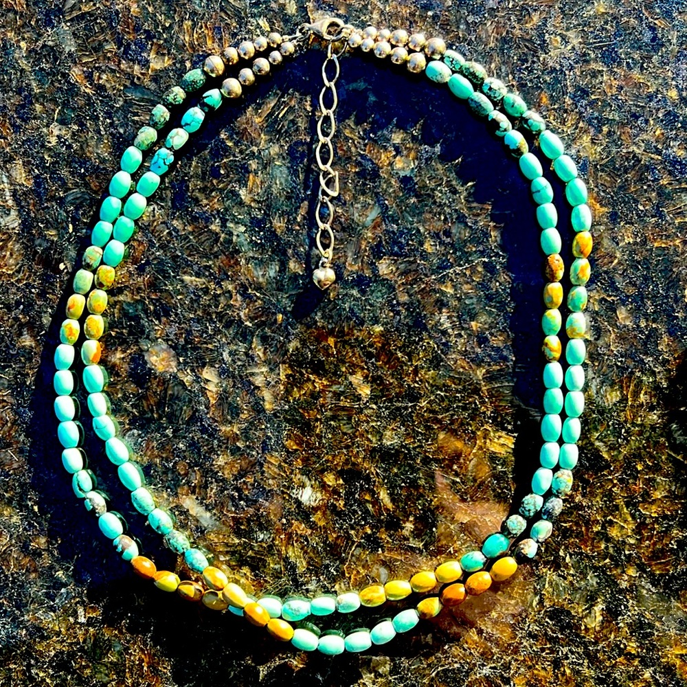 Desert Rose trading turquoise and 925 Sterling silver choker